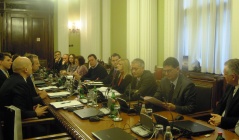 28 February 2013 The members of the Parliamentary Friendship Group with the UK talk to the UK Ambassador to Serbia